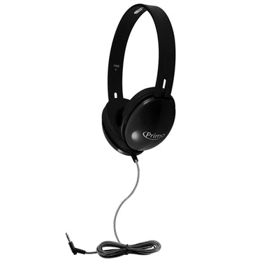 Primo black stereo headphones for education, ideal bulk school headphones and headphone pack for school.